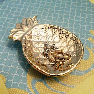 Gold Pineapple Trinket Dish